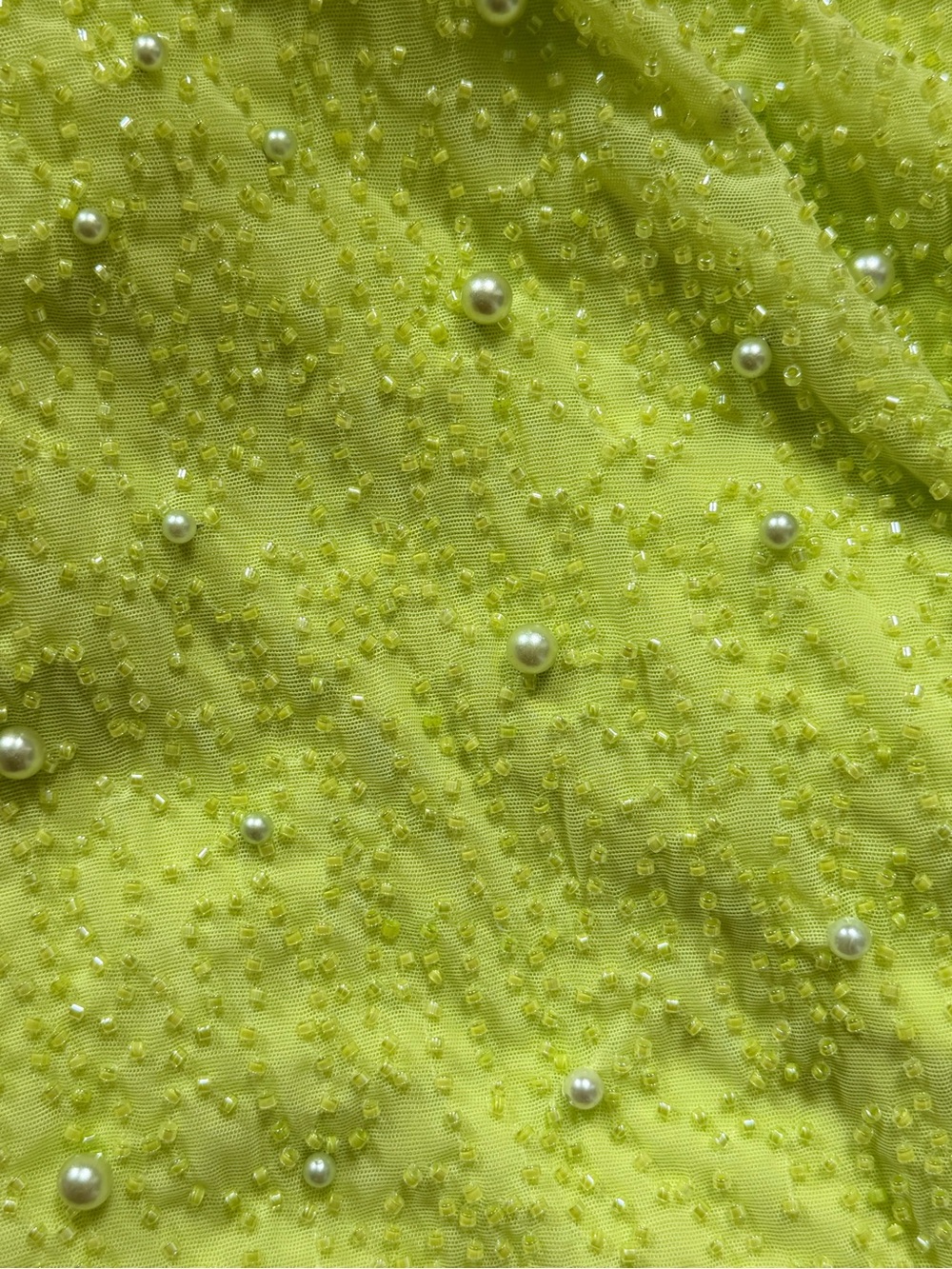 Oh Polly Neon Lime Cutout Halter Mini Dress with Bead Embellishment - Picture 3 of 5
